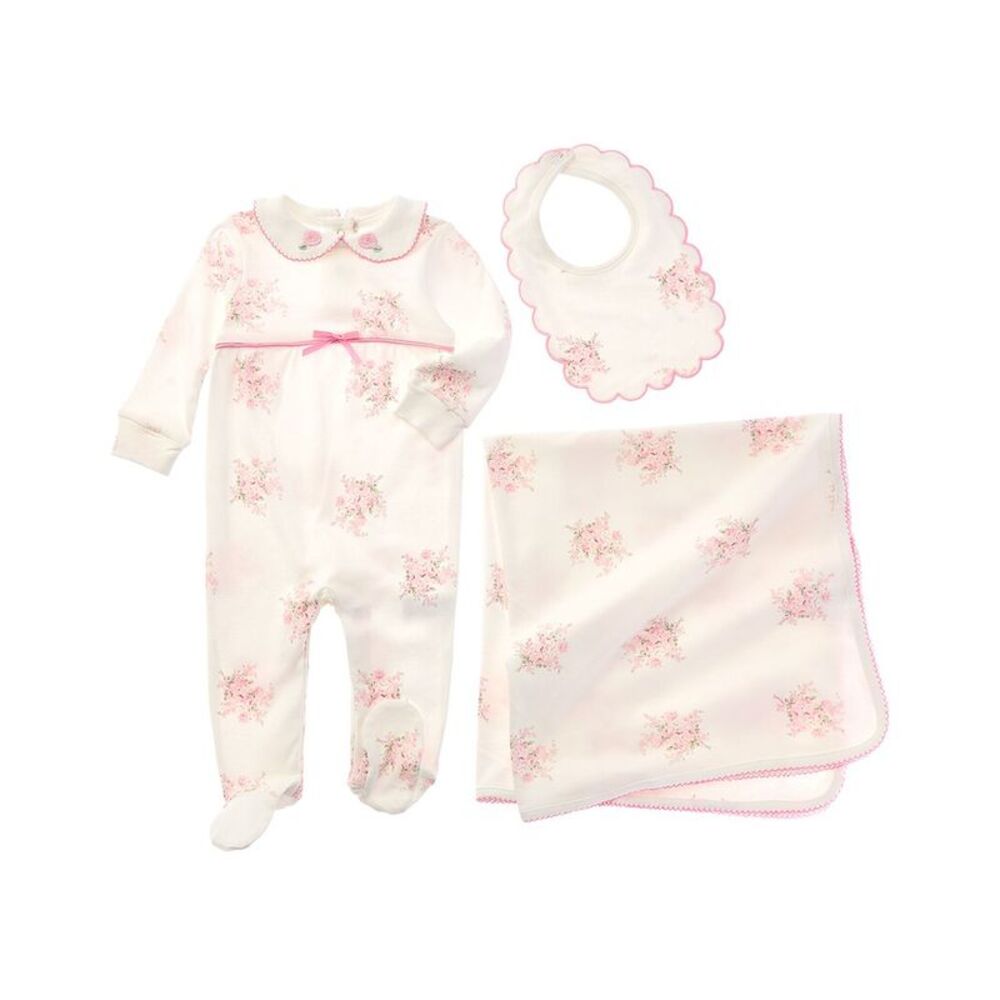 Shabby Chic  3Pc Footie Set, White